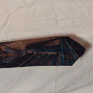 Vintage Abstract Silk Brown and Blue Men's Tie